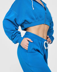 Raw Lounge Wide Leg Jogger with Graphic | Retro Blue