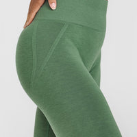 EffortlessLift™ Seamless Leggings with White Logo | Forest Green