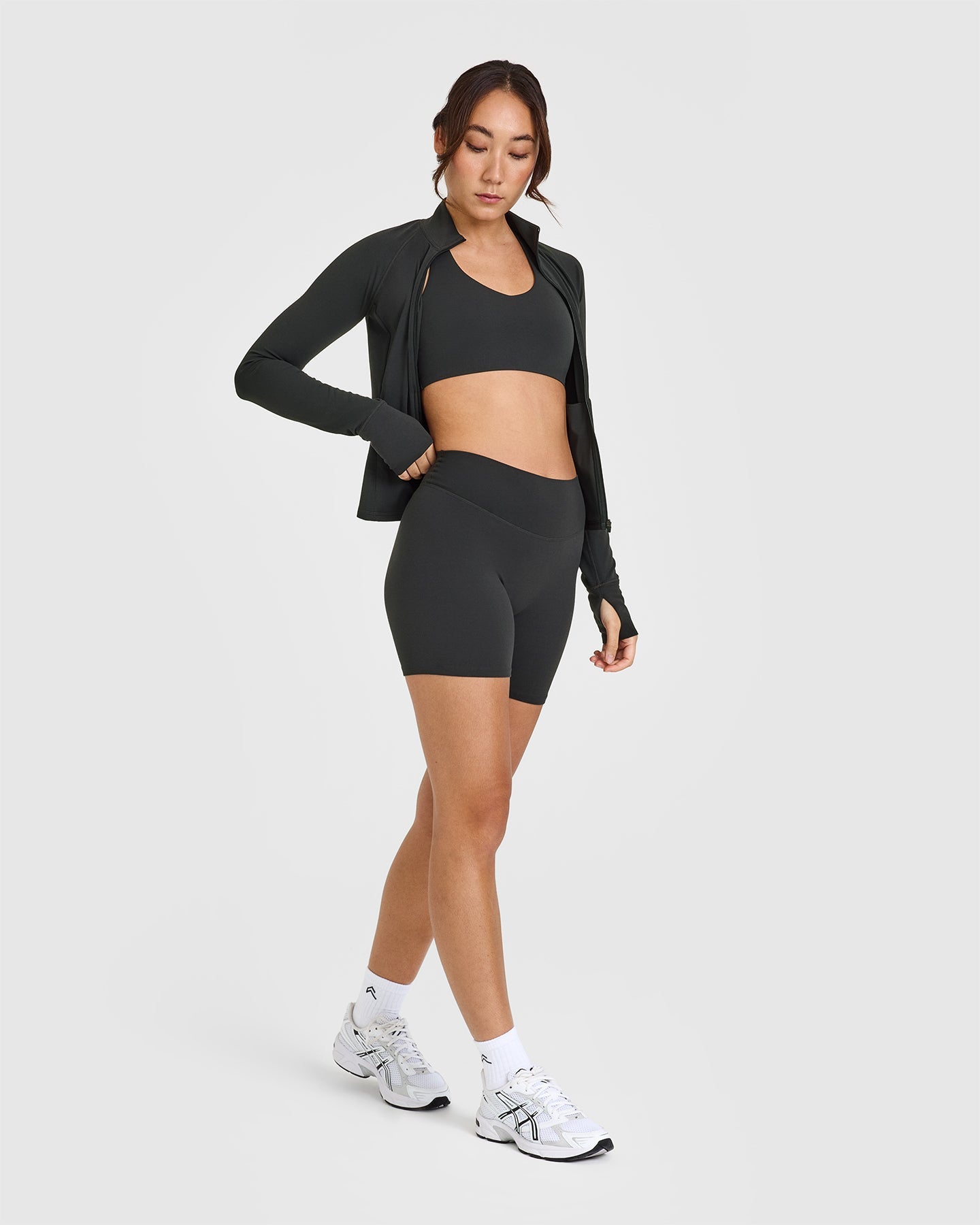 SoftMotion™ Shorts 6" with White Logo | Soft Black