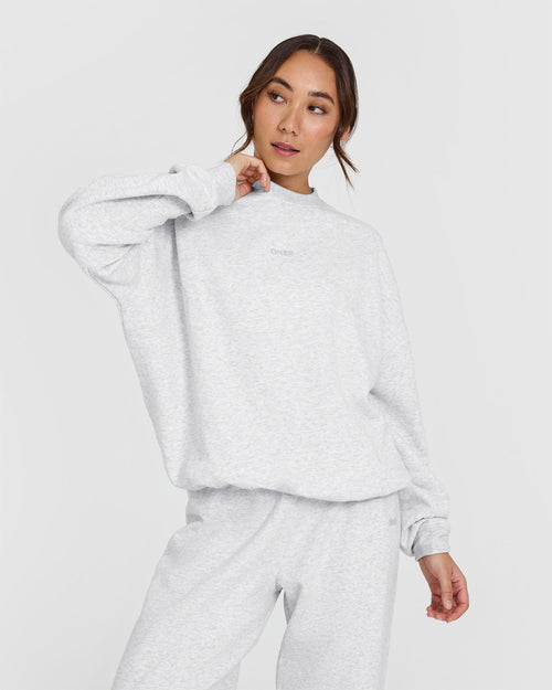 Oner Modal Mid Weight Sweatshirt | Light Grey Marl