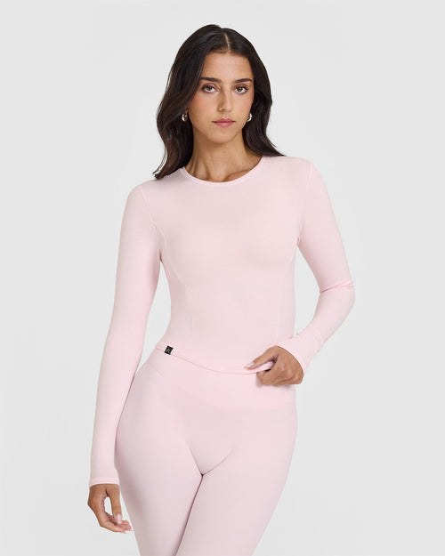 Oner Modal Mellow™ Rib Mid Long Sleeve Top | Ballet Pink