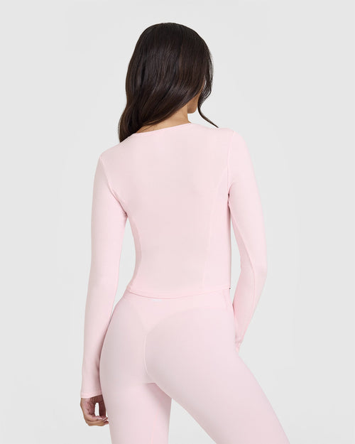 Mellow™ Rib Mid Long Sleeve Top | Ballet Pink