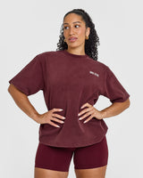 Oversized Graphic Washed T-Shirt | Rosewood