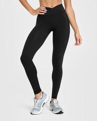 UnifiedMove Wrap Leggings White Logo | Black