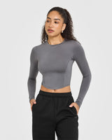 Mellow™ Soft Mid Long Sleeve Top | Ash Grey