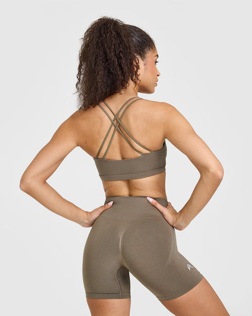 Everyday Cross Over Bralette | Moss Brown