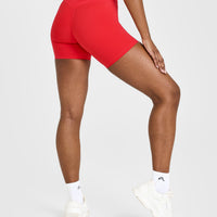UnifiedMove™ High Waisted Shorts 6" | Muscle Mommy Red