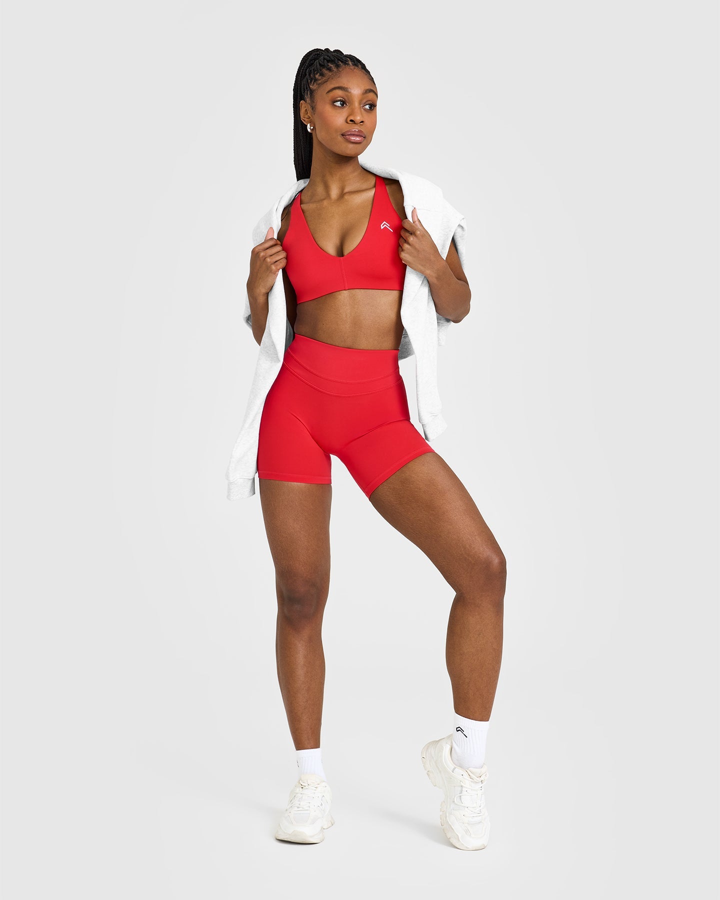 UnifiedMove™ High Waisted Shorts 6" | Muscle Mommy Red