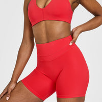UnifiedMove™ High Waisted Shorts 6" | Muscle Mommy Red