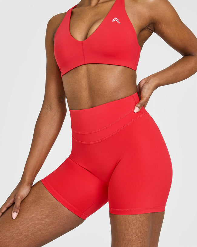 UnifiedMove™ High Waisted Shorts 6" | Muscle Mommy Red