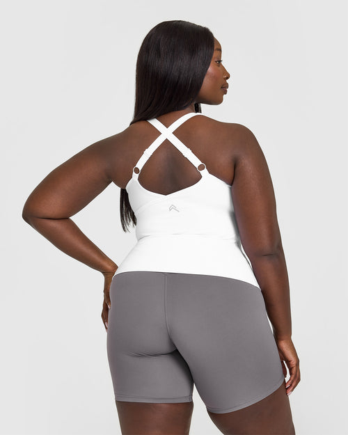 Unified V-Neck Cross Back Vest | White