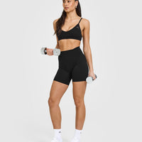 Timeless High Waisted Shorts 6" | Black