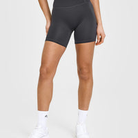 Timeless High Waisted Shorts 6" | Coal