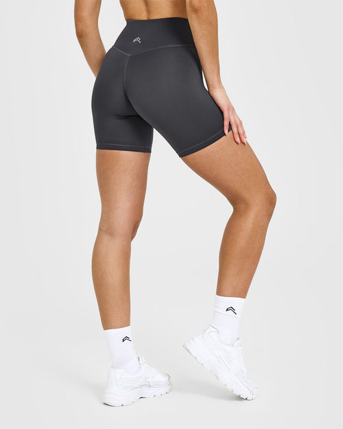 Timeless High Waisted Shorts 6" | Coal