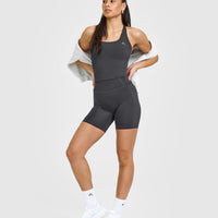 Timeless High Waisted Shorts 6" | Coal