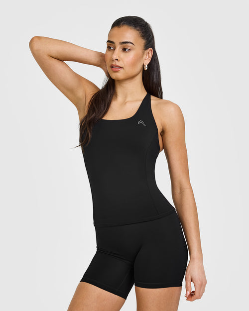 Oner Modal Timeless Square Neck Vest | Black