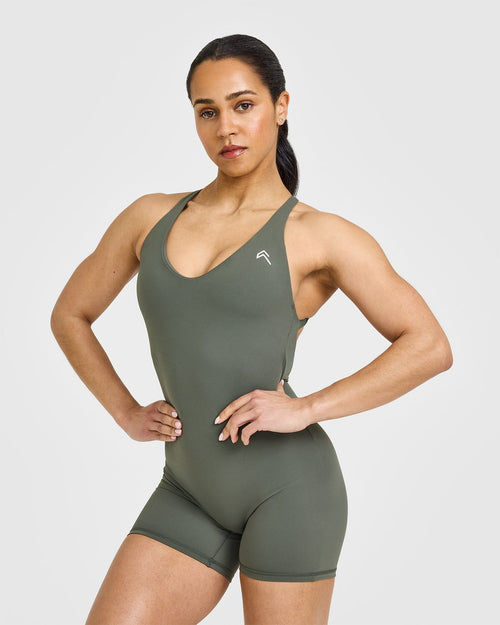 Oner Modal Unified Scoop Back All In One 6" | Dark Khaki