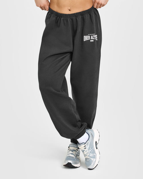 Oner Modal Lightweight Jogger With Athletic Graphic | Soft Black