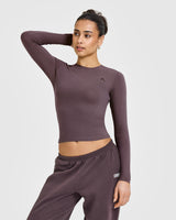 Cotton Icon Long Sleeve Top | Umber Brown
