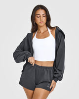 Mellow™ Rib Halter Neck Mid Vest with Built in Bra Shelf | White