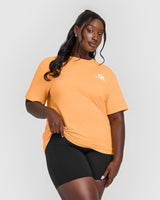 Classic Oversized Lightweight T-Shirt with Printed Graphic | Powdered Orange