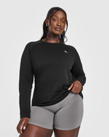 Go To Seamless Loose Long Sleeve Top | Black