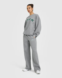Foundations Straight Leg Joggers with Graphic | Charcoal Marl