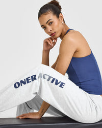 Lightweight Graphic Jogger | Light Grey Marl