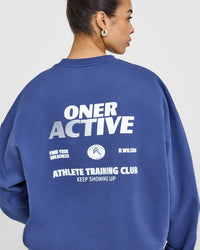 Lightweight Graphic Sweatshirt | Shadow Blue