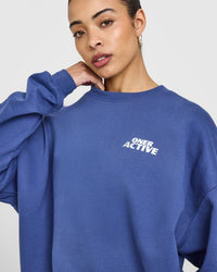 Lightweight Graphic Sweatshirt | Shadow Blue