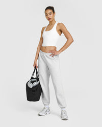 Mellow™ Rib Square Neck Mid Vest with Built in Bra Shelf | White