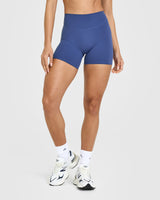 SoftMotion™ Shorts 6" with White Logo | Shadow Blue