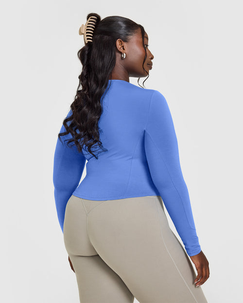 Mellow™ Soft Mid Long Sleeve Top | Glaucous Blue