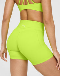 UnifiedMove™ High Waisted Pocket Shorts 6" | Charged Lime Green