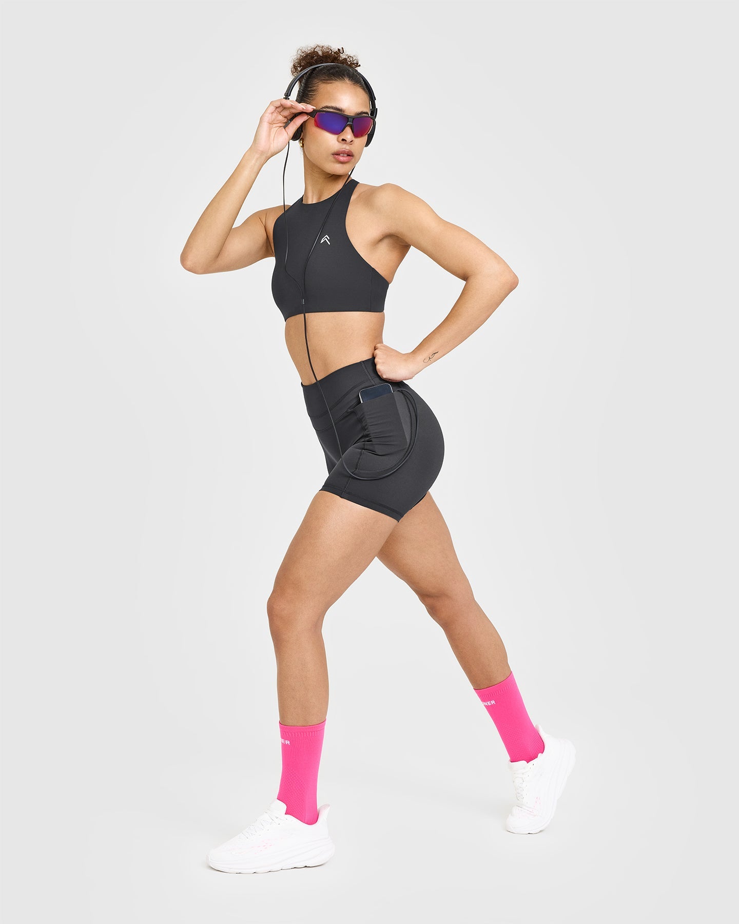 UnifiedMove High Waisted Pocket Shorts 6" | Coal