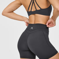 UnifiedMove High Waisted Pocket Shorts 6" | Coal