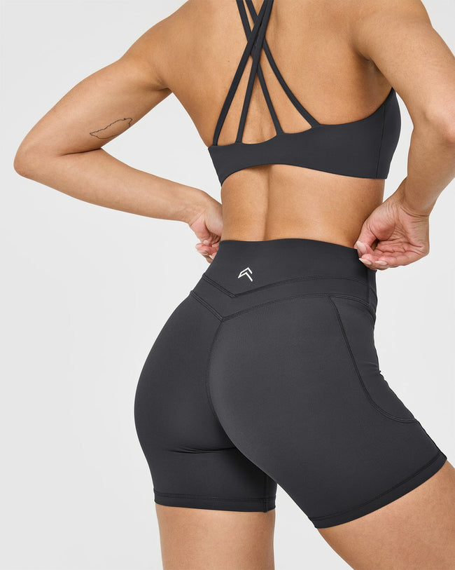 UnifiedMove High Waisted Pocket Shorts 6" | Coal