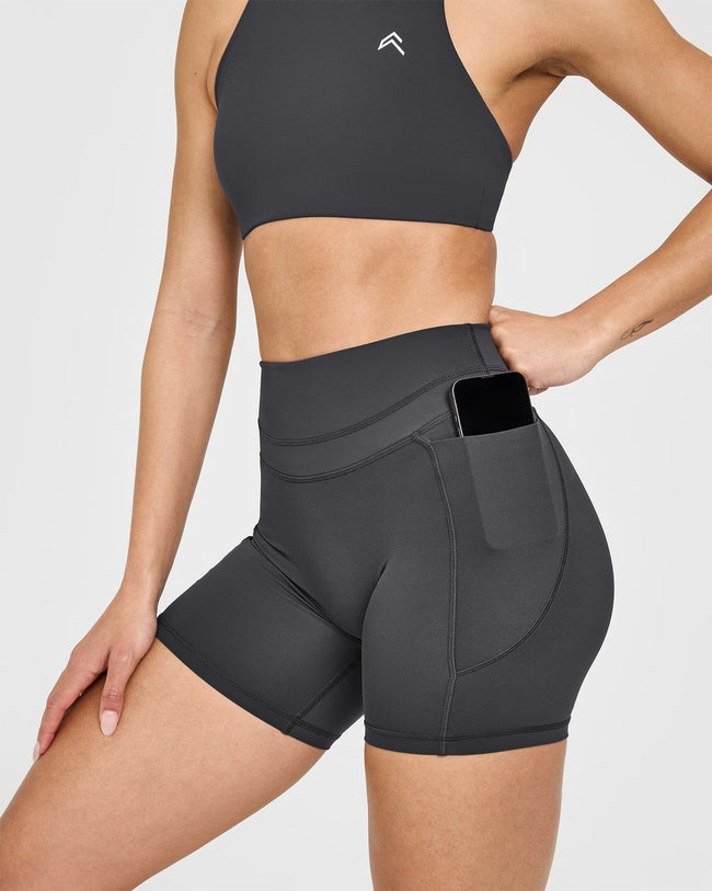 UnifiedMove High Waisted Pocket Shorts 6" | Coal