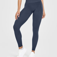 EffortlessLift™ Seamless Leggings with White Logo | True Blue