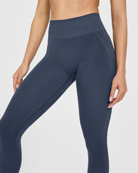 EffortlessLift™ Seamless Leggings with White Logo | True Blue
