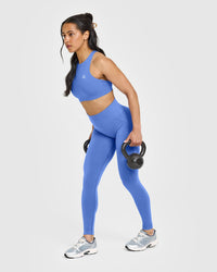 EasyLift™ High Neck Sports Bra | Glaucous Blue