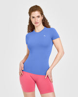 Go To Seamless Fitted Top | Light Glaucous Blue