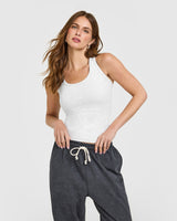 Cotton Fitted Vest | Light Grey Marl