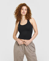 Cotton Fitted Vest | Black