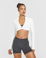EnhanceLift™ Seamless Crop Jacket | White