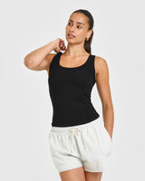 Mellow™ Rib Scoop Neck Vest | Black