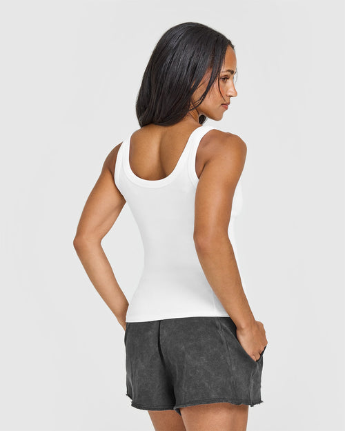 Mellow™ Rib Scoop Neck Vest | White