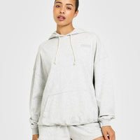 Raw Lounge Oversized Hoodie | Light Grey Marl