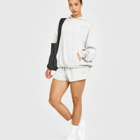 Raw Lounge Oversized Hoodie | Light Grey Marl