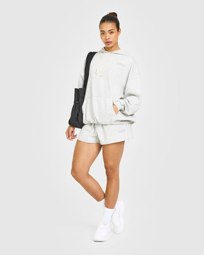 Raw Lounge Oversized Hoodie | Light Grey Marl